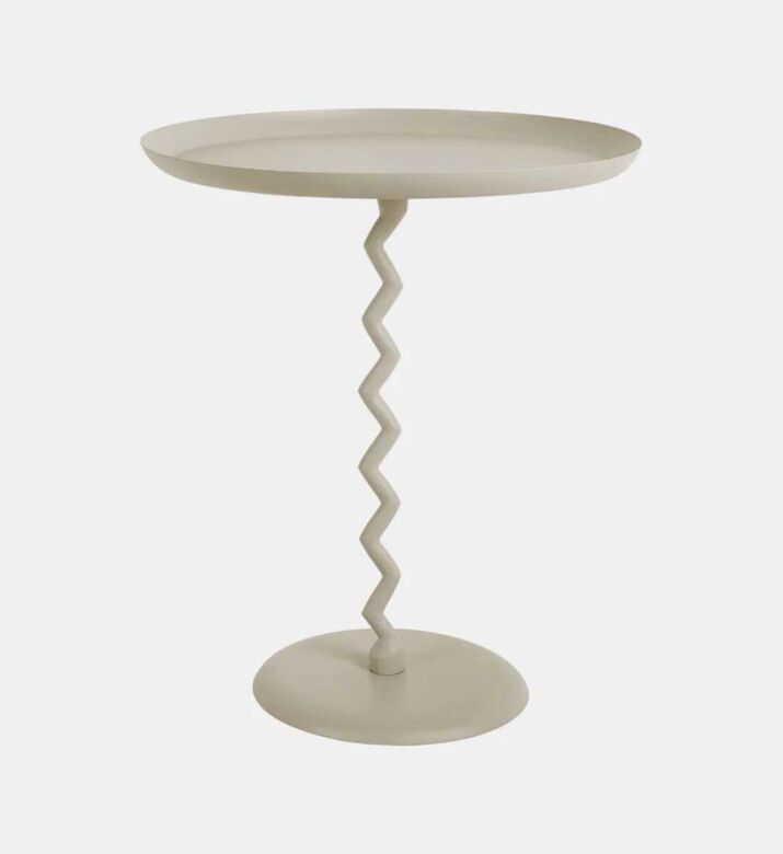 Leitmotiv Zig-zag Monochrome Side Table, Grey, Packshot View