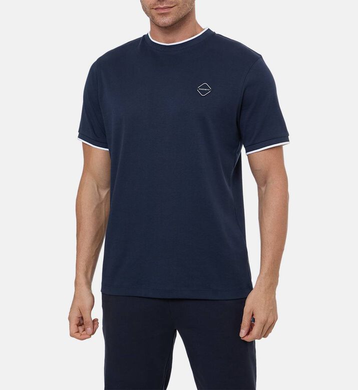 Hackett London Stripe-print Short-sleeve T-shirt, Navy, S, Model View