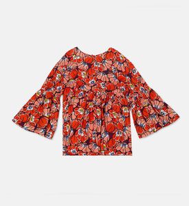 بلوزة بطبعة أزهار على كاملها