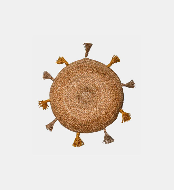Sunny Jute Pom Pom Cushion