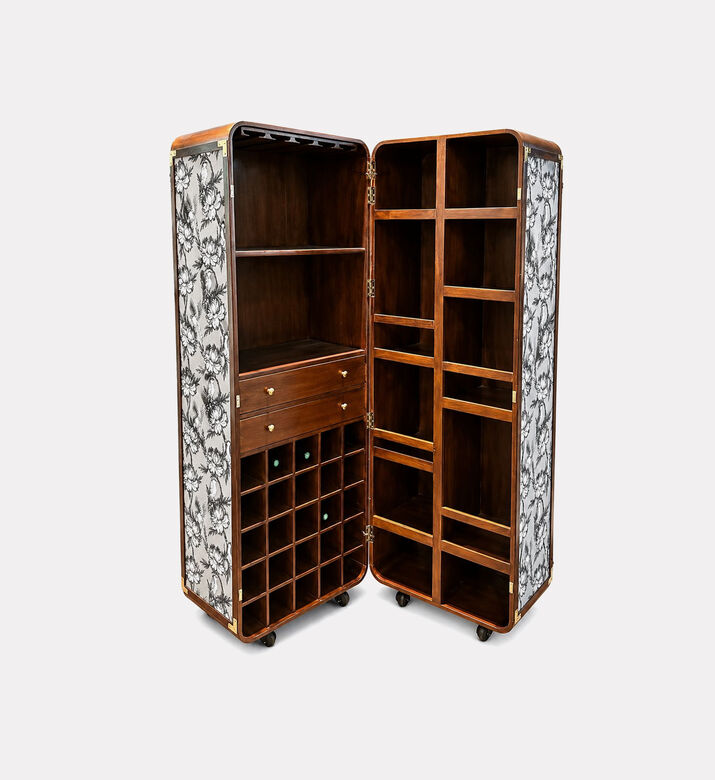 Home Deco and More Arch Mango Wood Bar Cabinet, Packshot View