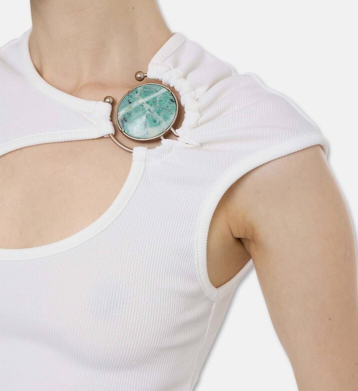 Christopher Esber Ribbed Cut-out Tank Top, Model View