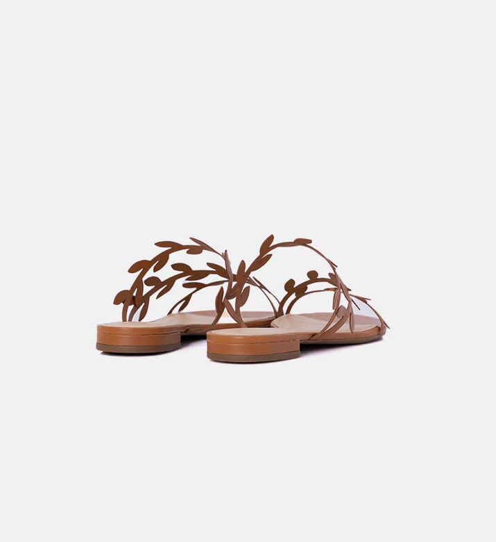 Leaf-shaped Straps Slip-on Sandals