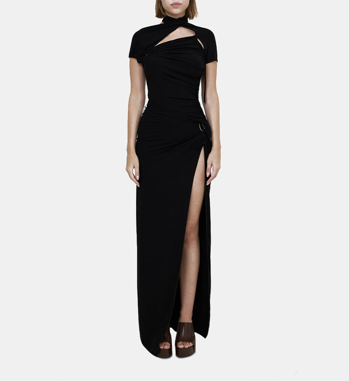 Draped Cut-out Maxi Dress