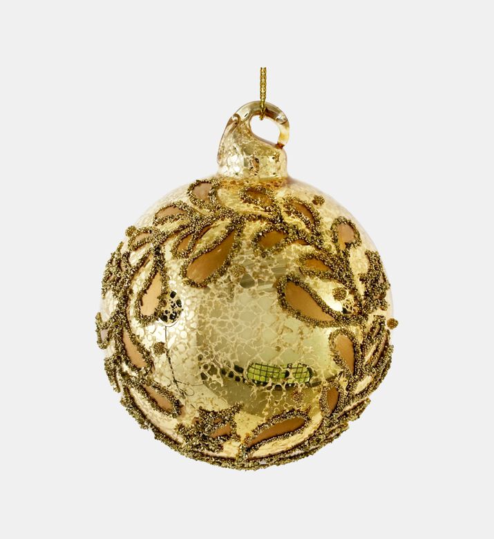 Shishi Glass Ball Antique Mat, Gold, 8-cm, Packshot View