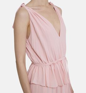 Folds Pleated Panels Maxi Dress