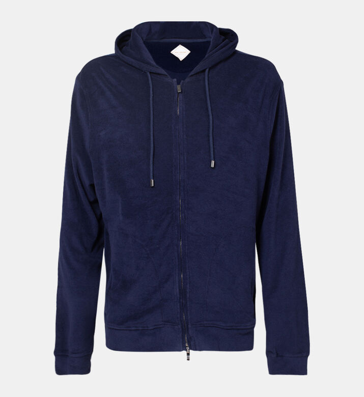 سويت شيرت قطن بغطاء رأس بسحاب