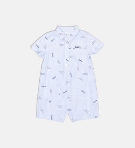 All-over Logo-print Short-sleeve Romper