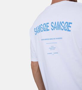 تيشيرت قطن عضوي بياقة دائرية وقصة مستقيمة