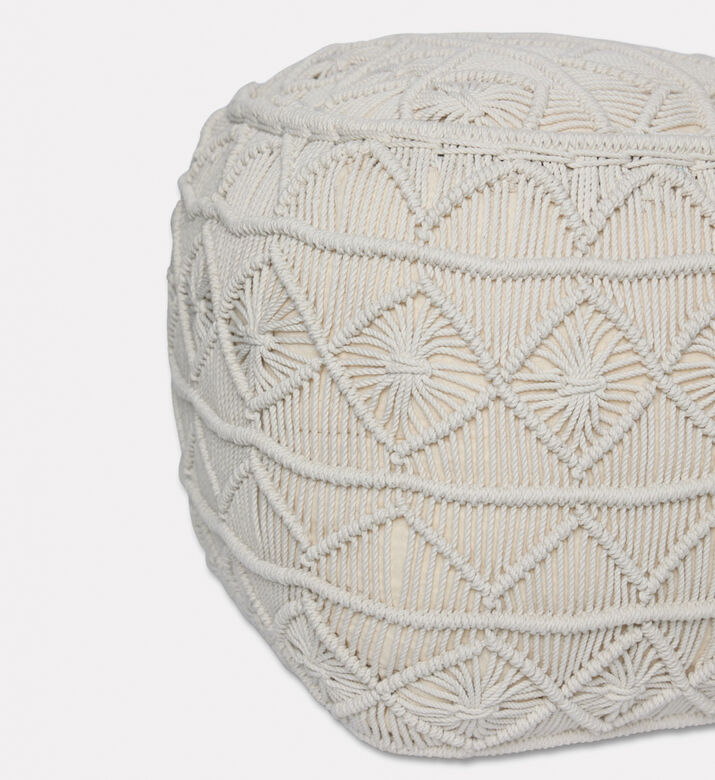 Home Deco and More Moulin Natural Cotton Pouf, Packshot View