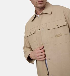 قميص فضفاض قطن بنمط عمل