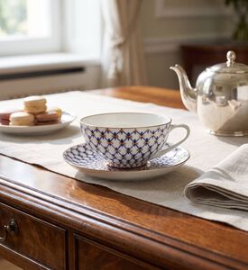 Imperial Cobalt Net Cupola Saucer Tea Cup, Model View