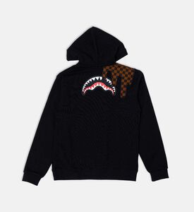 هودي بنقشة مربعات بشكل قطرات