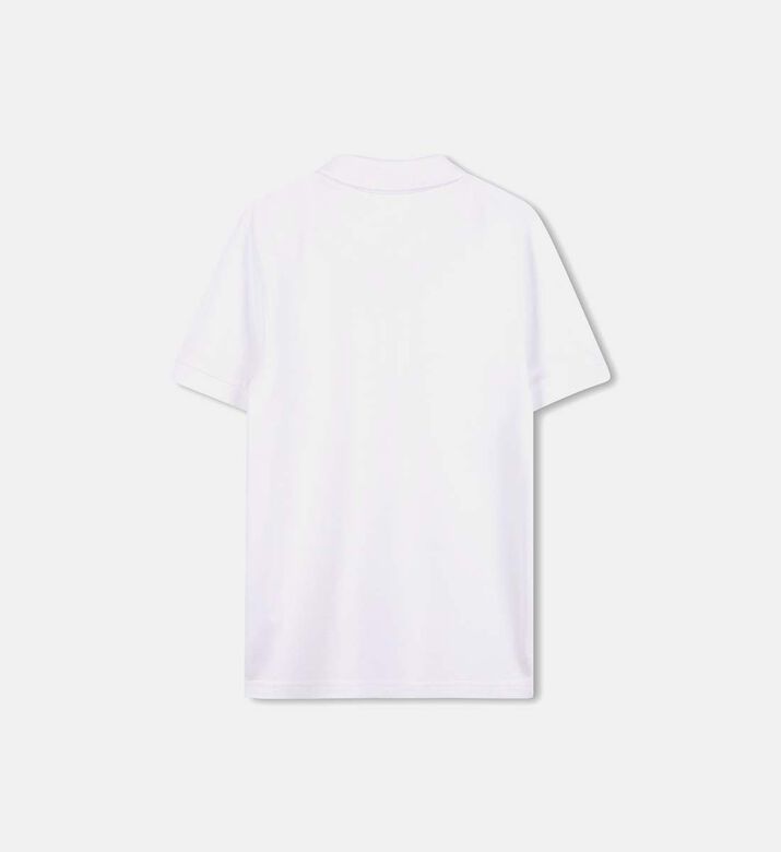 قميص بولو قصير الأكمام قطن بيكيه بشعار على الصدر