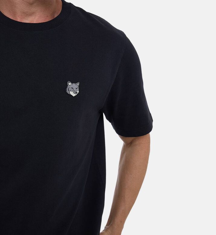 Maison Kitsune Casual Fox-embroidery T-shirt, Black, M, Model View