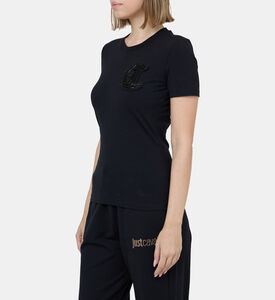 Cotton Sequined Logo T-shirt