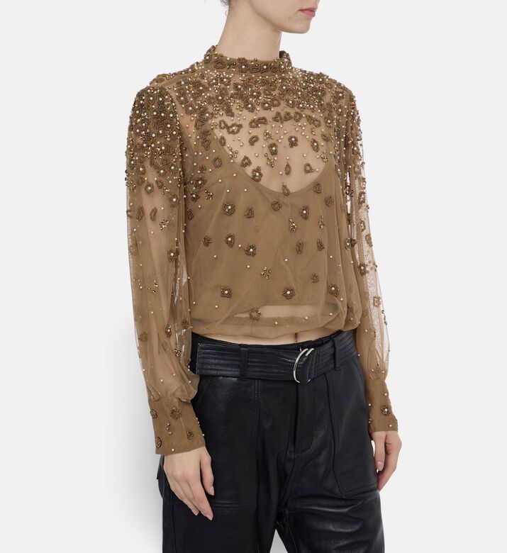 Farm Rio Floral-embroidery Regular-fit Cardigan, Model View