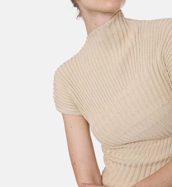 Cult Gaia Annemie Knit Top, Light-blue, S, Model View