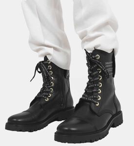 Round Toe-cap Cow Leather Boots
