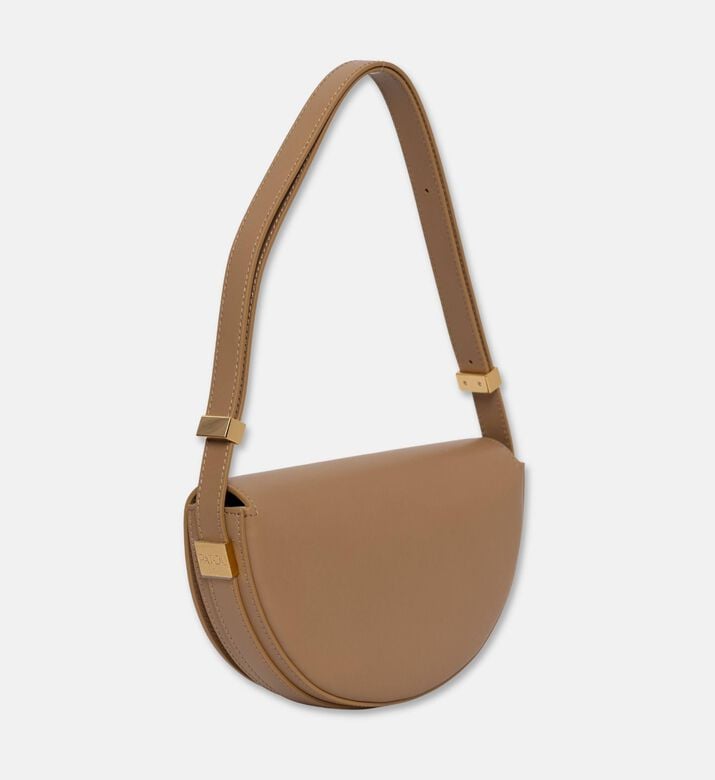 Patou Half-moon Gold-tone Hardware Cut-out Bag, Beige, Packshot View