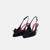 Bow Patent Leather Med Heel Pumps