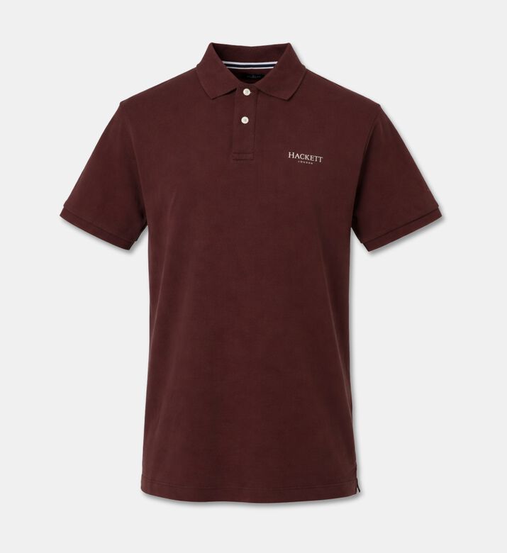 Hackett London Heritage Logo-print Button Placket Polo, Brown, S, Packshot View