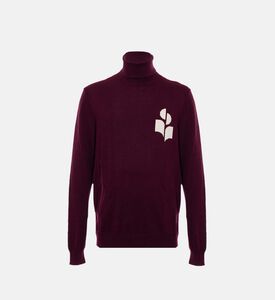 كنزة منسوجة كلاسيكية بياقة عالية