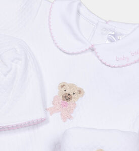 طقم 3 قطع بنقشة دب وعقدة