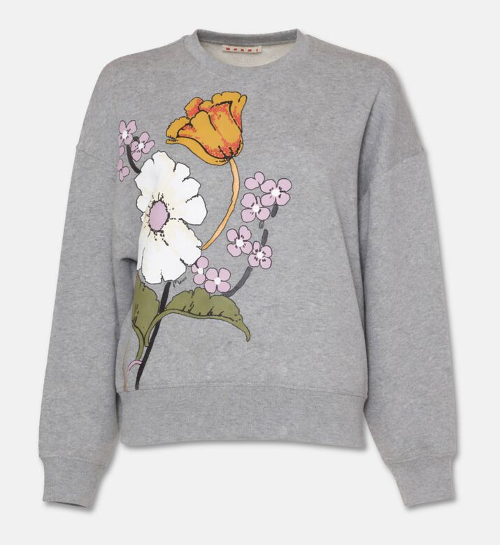 Marni Floral-print Long-sleeve Sweatshirt, Packshot View