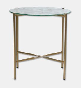 Home Deco and More Knock-down Stand Round-top Table, Clear, 44-cm, Packshot View