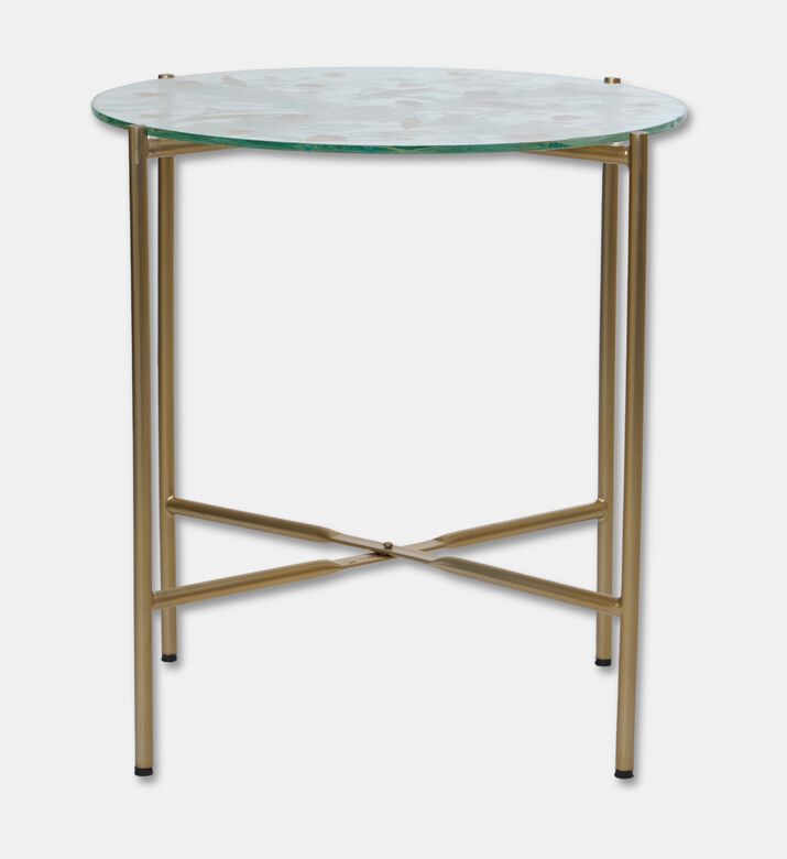 Home Deco and More Knock-down Stand Round-top Table, Clear, 44-cm, Packshot View