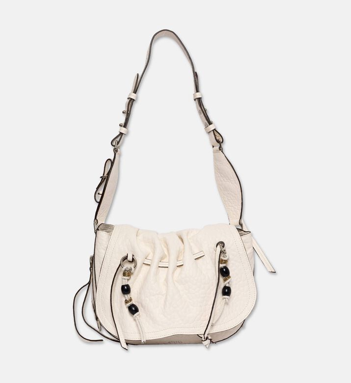 Isabel Marant Bolton Beaded Ruched Shoulder Bag, Beige, Packshot View