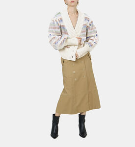 Yoked Buttoned Midi Skirt