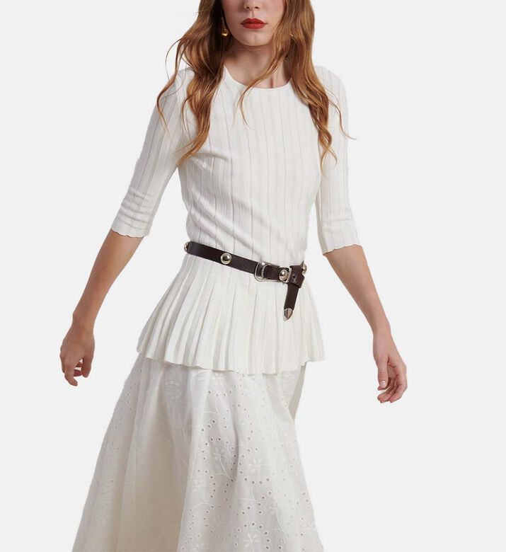 Viscose Pleated Detailing Sweater