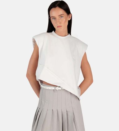 Sleeveless Built-in Shoulder Pads T-shirt
