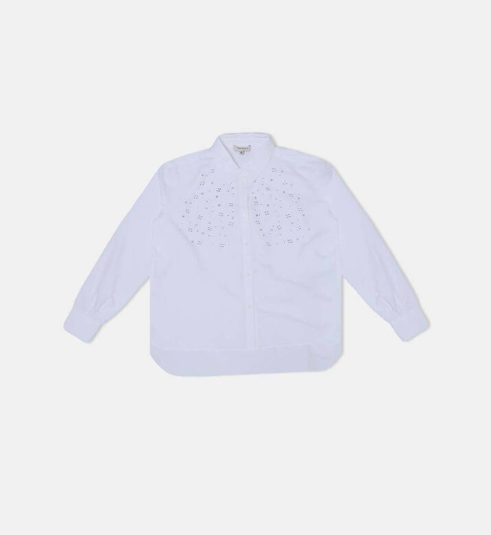 Embroidered Poplin Maxi Shirt