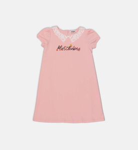 فستان قطن بطبعة شعار ملونة