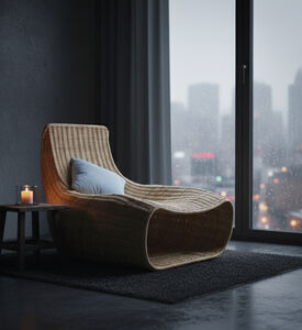 Home Deco and More Fei Rattan Wicker Weave Lounge Chair, Natural, 81x82x71-cm, Packshot View