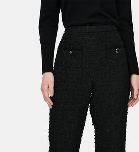 Tweed Gold Buttons Flared Trousers