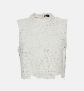 بلوزة قصيرة بدون أكمام بنقشة أزهار