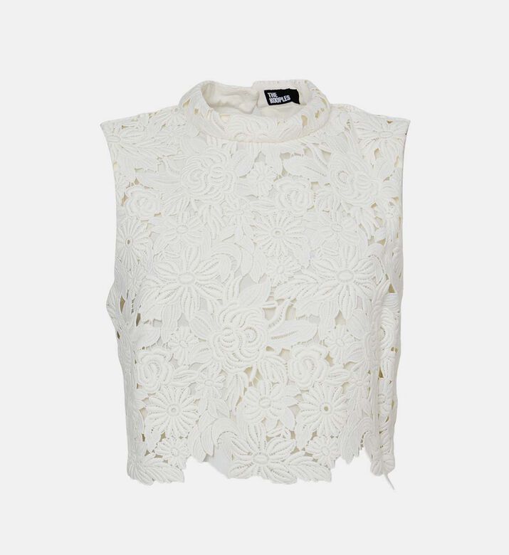 بلوزة قصيرة بدون أكمام بنقشة أزهار