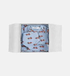 Bobo Choses Tractor-print Footie Romper Bib Blanket Set, Packshot View