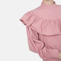 Long-sleeve Ruffle Collar Blouse