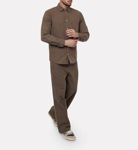 Samsoe Button Closure Patch Pocket Shirt, Model View