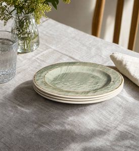 Home Deco and More Misty Melamine Dinner Plate 4-piece Set, Model View