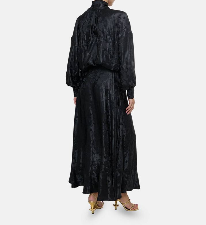 Floral Pattern V-neck Maxi Dress