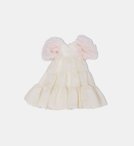 Tulle Fantasy Puffy Tulle Sleeves Midi Dress