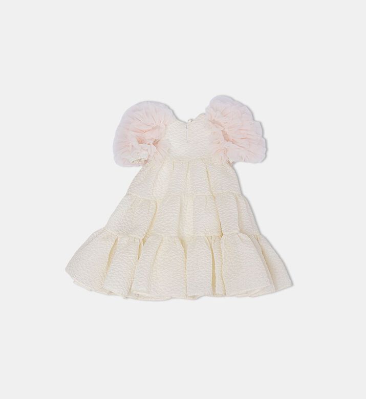 Tulle Fantasy Puffy Tulle Sleeves Midi Dress