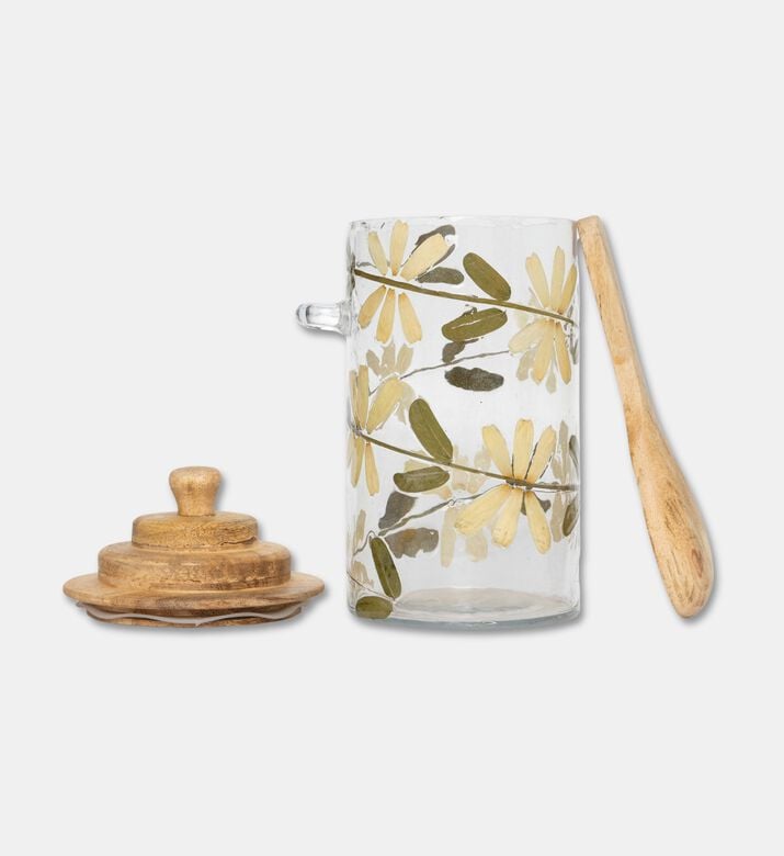 Home Deco and More Leaf-print Top Lid Jar, Brown, M, Packshot View