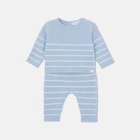 Knitted Stripped Top Pants Set